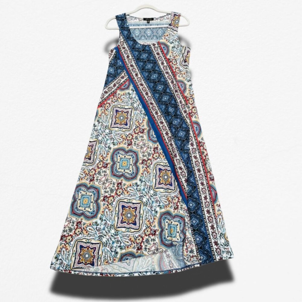 Melissa Page Boho Mixed Print Sleeveless Maxi Dress‎ - Large